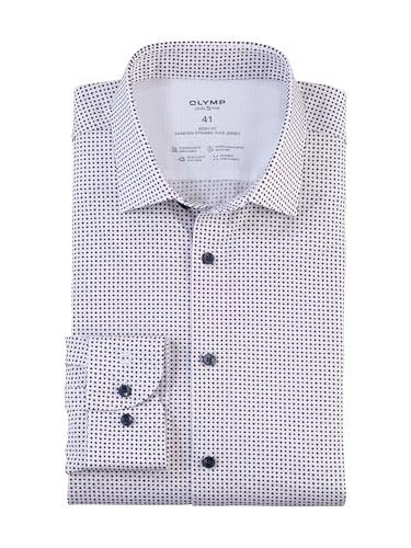 OLYMP Herren Oberhemd Langarm Level Five 24/Seven,Rotationsprint auf Jersey,24/7 - Level 5,18 New York Kent,dunkelrot 39,40 von OLYMP