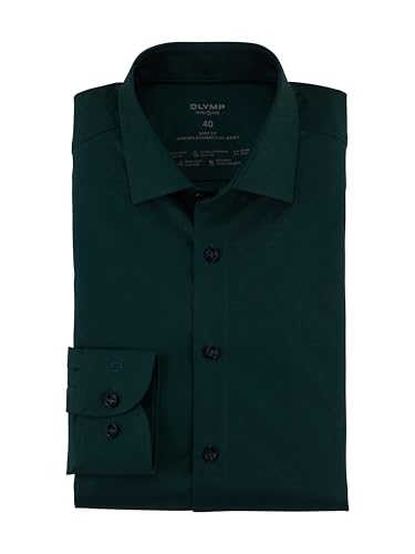 OLYMP Herren Oberhemd Langarm Level Five 24/Seven,Single Jersey,462 Level-5-Jerseyshirt-03,18 New York Kent,dunkelgrün 49,46 von OLYMP