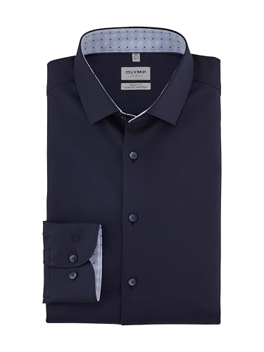 OLYMP Herren Oberhemd Langarm Level Five 24/Seven,Twill,366 Level 5 Body fit (15.05.2015 - F16),22 Modern Kent,Marine 18,43 von OLYMP