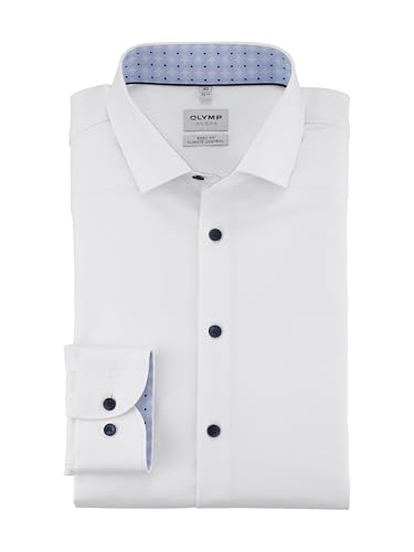 OLYMP Herren Oberhemd Langarm Level Five 24/Seven,Twill,366 Level 5 Body fit (15.05.2015 - F16),22 Modern Kent,Weiss 00,46 von OLYMP