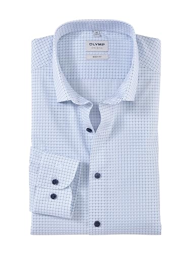 OLYMP Herren Oberhemd Langarm Level Five Body fit,Einfarbig,Body fit,Modern Kent,Mint 41,38 von OLYMP