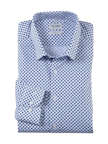 OLYMP Herren Oberhemd Langarm Level Five Body fit,Einfarbig,Body fit,Under Button Down,bleu 11,42 von OLYMP