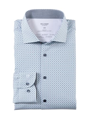 OLYMP Herren Oberhemd Langarm Level.Five.24.Seven,Einfarbig,Body fit,Kent-Kragen,Mint 41,40 von OLYMP