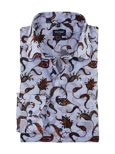 OLYMP Herren Oberhemd Langarm Luxor,Digitaldruck auf Uni,modern fit,Global Kent,Ziegelrot 33,44 OLYMP Herren Oberhemd Langarm Luxor,Digitaldruck auf Uni,modern fit,Global Kent,Ziegelrot 33,44 von OLYMP