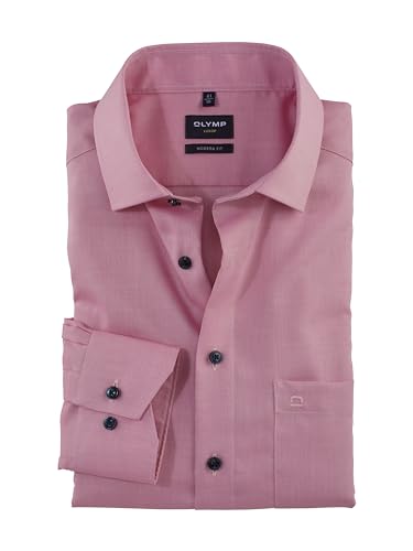 OLYMP Herren Oberhemd Langarm Luxor,Einfarbig,modern fit,Global Kent,Rose 30,43 von OLYMP