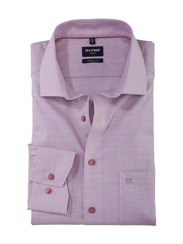 OLYMP Herren Oberhemd Langarm Luxor,Fil a Fil,modern fit,Global Kent,Mauve 93,41 von OLYMP