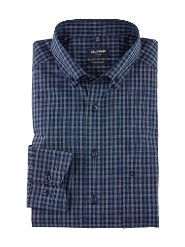 OLYMP Herren Oberhemd Langarm Luxor,Kariert,modern fit,Button-Down-Kragen,Marine 18,42 OLYMP Herren Oberhemd Langarm Luxor,Kariert,modern fit,Button-Down-Kragen,Marine 18,42 von OLYMP