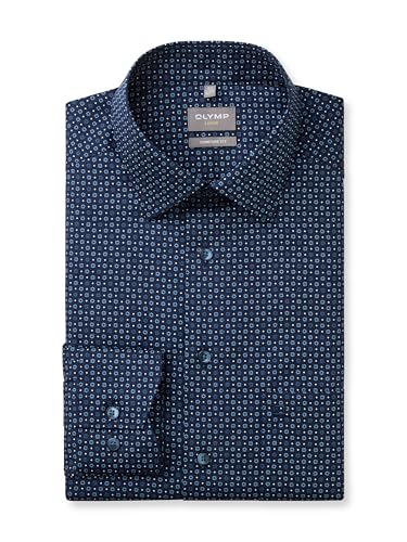 OLYMP Herren Oberhemd Langarm Luxor,Rotationsdruck auf Uni,466 Comfort Fit 20,13 New Kent,Marine 18,45 OLYMP Herren Oberhemd Langarm Luxor,Rotationsdruck auf Uni,466 Comfort Fit 20,13 New Kent,Marine 18,45 von OLYMP