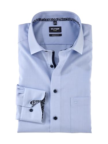 OLYMP Herren Oberhemd Langarm Luxor,Uni,Luxor modern fit,19 Global Kent,bleu 11,43 OLYMP Herren Oberhemd Langarm Luxor,Uni,Luxor modern fit,19 Global Kent,bleu 11,43 von OLYMP