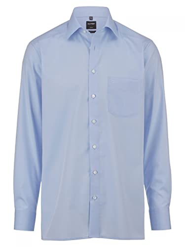 OLYMP Herren Oberhemd Langarm Luxor,Uni,modern fit,New Kent,Bleu 11,42 von OLYMP