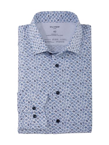 OLYMP Herren Oberhemd Langarm Luxor 24/Seven,Rotationsdruck,modern fit,Modern Kent,bleu 11,40 OLYMP Herren Oberhemd Langarm Luxor 24/Seven,Rotationsdruck,modern fit,Modern Kent,bleu 11,40 von OLYMP