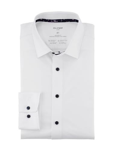 OLYMP Herren Oberhemd Langarm Luxor 24/Seven,Single Jersey,439 Modern-fit-Jerseyshirt-01,13 New Kent,Weiss 00,46 OLYMP Herren Oberhemd Langarm Luxor 24/Seven,Single Jersey,439 Modern-fit-Jerseyshirt-01,13 New Kent,Weiss 00,46 von OLYMP