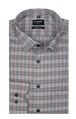 OLYMP Herren Oberhemd Luxor Modern Fit | Langarm 64 cm | Blau Orange kariert | New Kent Kragen | Gr. 45 OLYMP Herren Oberhemd Luxor Modern Fit | Langarm 64 cm | Blau Orange kariert | New Kent Kragen | Gr. 45 von OLYMP
