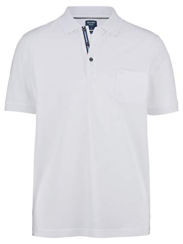 OLYMP Herren Polo Shirt Kurzarm Casual Polo,Einfarbig,modern fit,Weiß 00,S von OLYMP