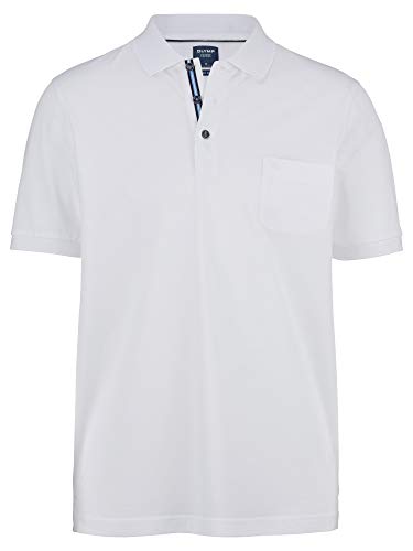 OLYMP Herren Polo Shirt Kurzarm Casual Polo,Einfarbig,modern fit,Weiß 00,XXL von OLYMP