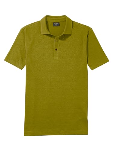 OLYMP Herren Polo-Shirt Kurzarm Casual Wirk,Uni,Regular fit,Khaki 26,L von OLYMP