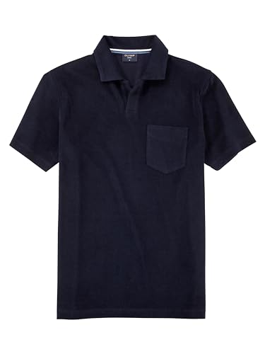 OLYMP Herren Polo-Shirt Kurzarm Casual Wirk,Uni,Regular fit,Marine 18,L von OLYMP