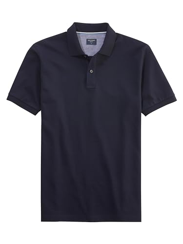 OLYMP Herren Polo-Shirt Kurzarm Casual Wirk,Uni,Regular fit,Marine 18,XL von OLYMP