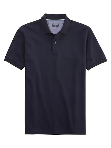 OLYMP Herren Polo-Shirt Kurzarm Casual Wirk,Uni,Regular fit,Marine 18,XXL von OLYMP