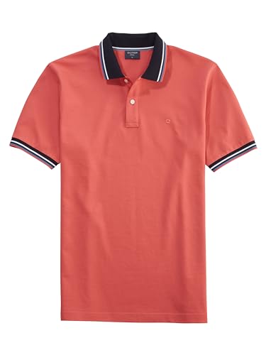 OLYMP Herren Polo-Shirt Kurzarm Casual Wirk,Uni,Regular fit,Rosenholz 32,L von OLYMP