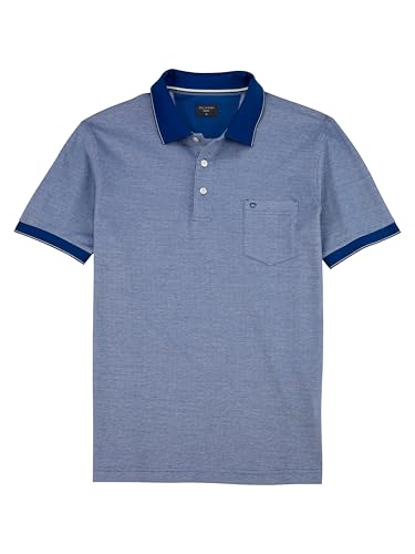 OLYMP Herren Polo-Shirt Kurzarm Casual.Wirk,Pikee,984 Casual Circular Knit Regular fit,99 blau 15,XL von OLYMP