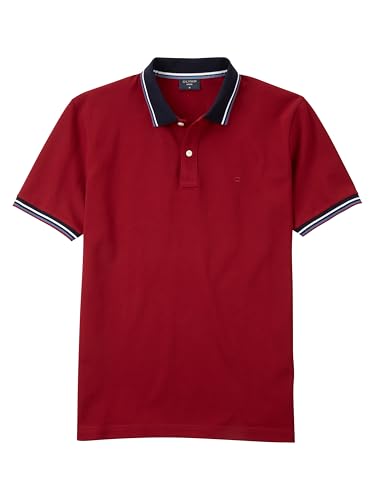 OLYMP Herren Polo-Shirt Kurzarm Casual.Wirk,Pikee,984 Casual Circular Knit Regular fit,99 dunkelrot 39,XXL von OLYMP