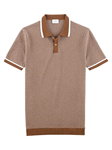 OLYMP Herren Polo-Shirt Kurzarm Level Five Strick,Uni,Body fit,Polo-Kragen,braun 28,L von OLYMP