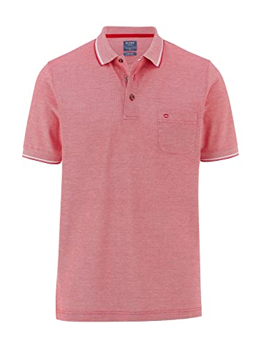 OLYMP Herren Polo Shirt Kurzarm Polo,Männer,Uni,modern fit,Ziegelrot 33,M von OLYMP