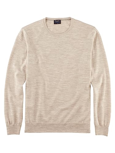 OLYMP Herren Pullover Rundhals Casual Strick,Uni,Regular fit,Hellbeige 20,M von OLYMP