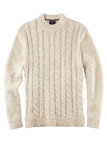 OLYMP Herren Pullover Rundhals Casual Strick,Uni,Regular fit,Off White 01,M von OLYMP