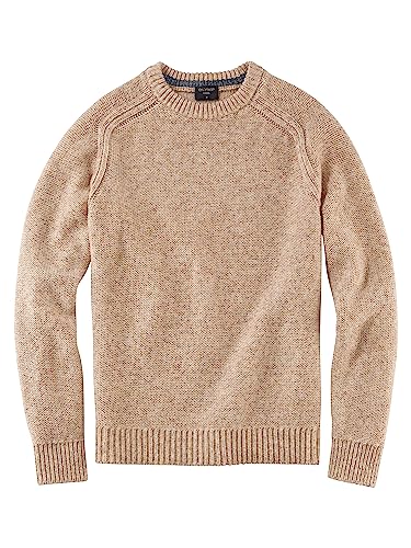 OLYMP Herren Pullover Rundhals Casual Strick,Uni,Regular fit,beige 21,S von OLYMP