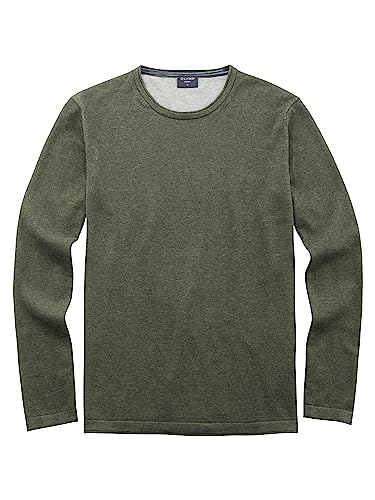 OLYMP Herren Pullover Rundhals Casual Strick,Uni,Regular fit,dunkelgrün 49,L von OLYMP