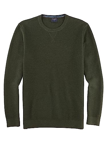 OLYMP Herren Pullover Rundhals Casual Strick,Uni,Regular fit,graugrün 48,3XL von OLYMP