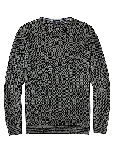 OLYMP Herren Pullover Rundhals Casual Strick,Uni,Regular fit,graugrün 48,L von OLYMP