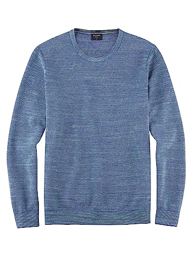 OLYMP Herren Pullover Rundhals Casual Strick,Uni,Regular fit,nürnbergerblau 17,L von OLYMP