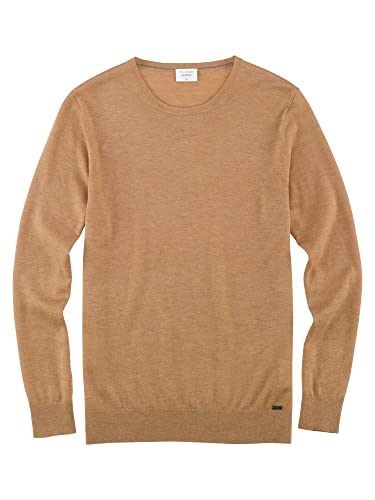 OLYMP Herren Pullover Rundhals Level Five Strick,Body fit,Camel 57,L von OLYMP