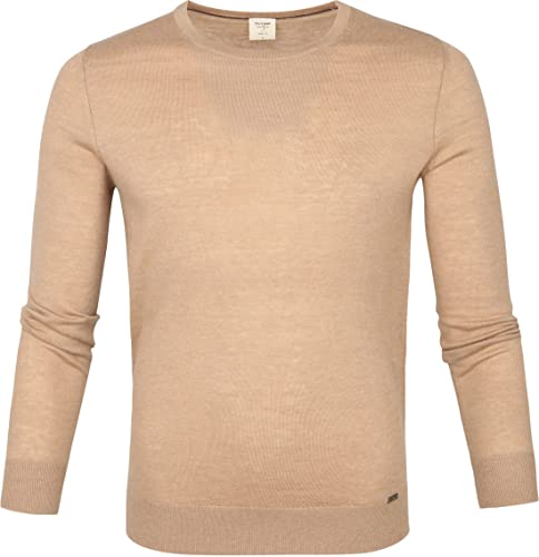 OLYMP Herren Pullover Rundhals Level Five Strick,Body fit,Camel 57,S von OLYMP