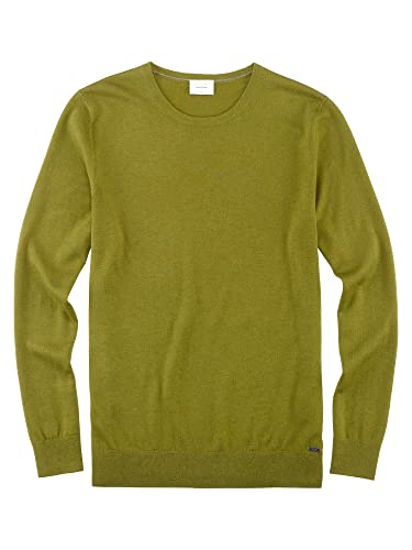 OLYMP Herren Pullover Rundhals Level Five Strick,Body fit,Oliv 47,L von OLYMP