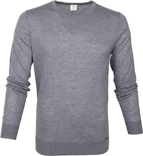 OLYMP Herren Pullover Rundhals Level Five Strick,Body fit,Silbergrau 63,XXL von OLYMP