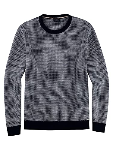 OLYMP Herren Pullover Rundhals Strick,Uni,modern fit,Marine 18,L von OLYMP