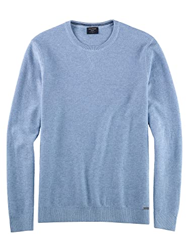 OLYMP Herren Pullover Rundhals Strick,Uni,modern fit,eisblau 77,XL von OLYMP