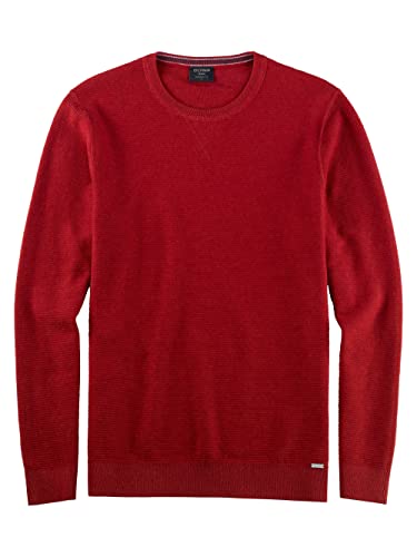 OLYMP Herren Pullover Rundhals Strick,Uni,modern fit,kirschrot 79,S von OLYMP