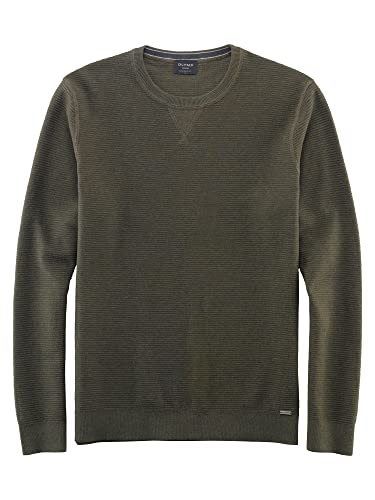 OLYMP Herren Pullover Rundhals Strick,modern fit,dunkelgrün 49,M von OLYMP