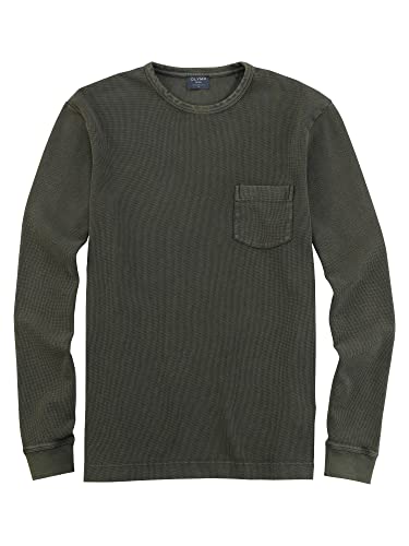 OLYMP Herren Pullover Rundhals T-Shirt,Uni,modern fit,dunkelgrün 49,M von OLYMP