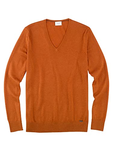 OLYMP Herren Pullover V-Ausschnitt Level Five Strick,Body fit,Mango 84,L von OLYMP