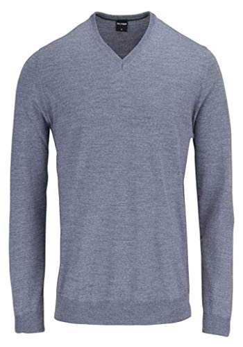 OLYMP Herren Pullover V-Ausschnitt Strick,modern fit,Silbergrau 63,XL von OLYMP