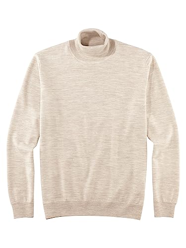 OLYMP Herren Rollkragenpullover Casual Strick,Uni,Regular fit,Hellbeige 20,L von OLYMP