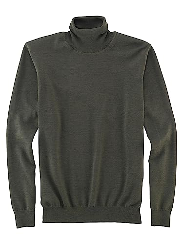 OLYMP Herren Rollkragenpullover Casual Strick,Uni,Regular fit,Oliv 47,3XL von OLYMP