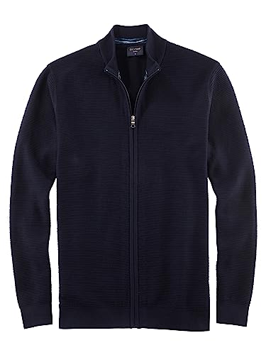 OLYMP Herren Strickjacke Casual Strick,Uni,Regular fit,Marine 18,L von OLYMP