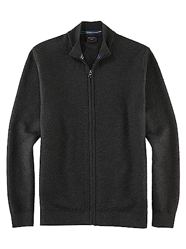 OLYMP Herren Strickjacke Casual Strick,Uni,Regular fit,anthrazit 67,L von OLYMP